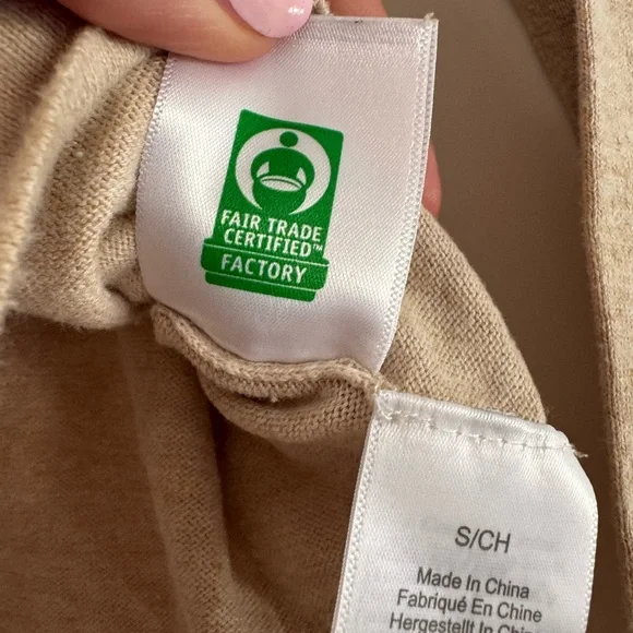 J. Crew Factory Cotton Teddie, heather light khaki, small. Fresh from drycleaner - Picture 12 of 14